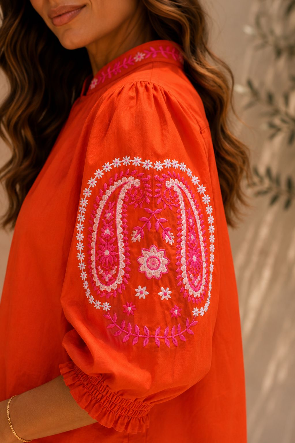 THE POSTIANO BLOOM BLOUSE- ORANGE Coats & Blazers Avril Vin 