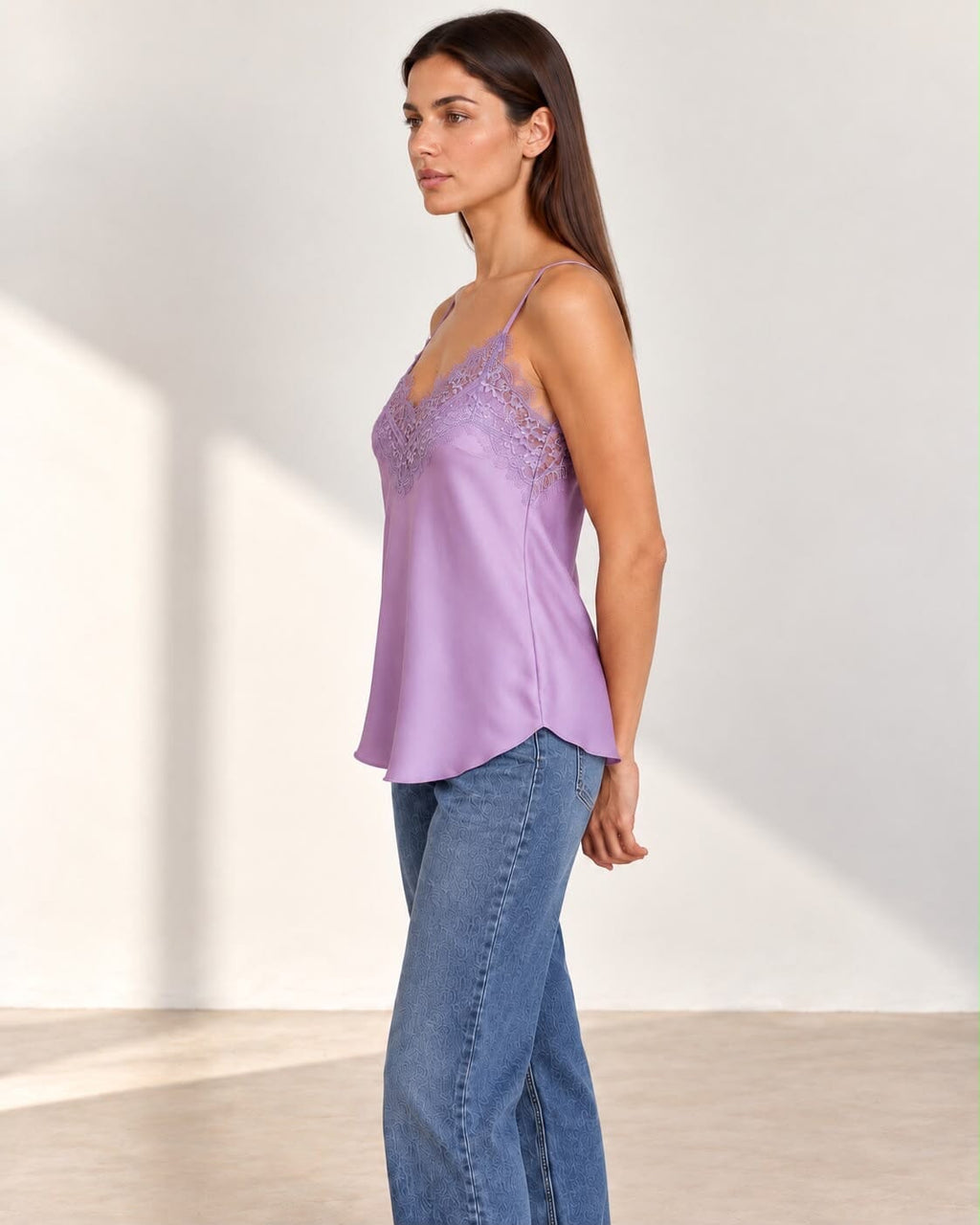 THE LEAH SATIN CAMI - LILAC Camisoles Fizzi 