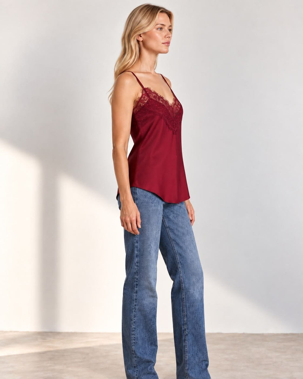 THE LEAH SATIN CAMI - BORDEAUX Camisoles Fizzi 